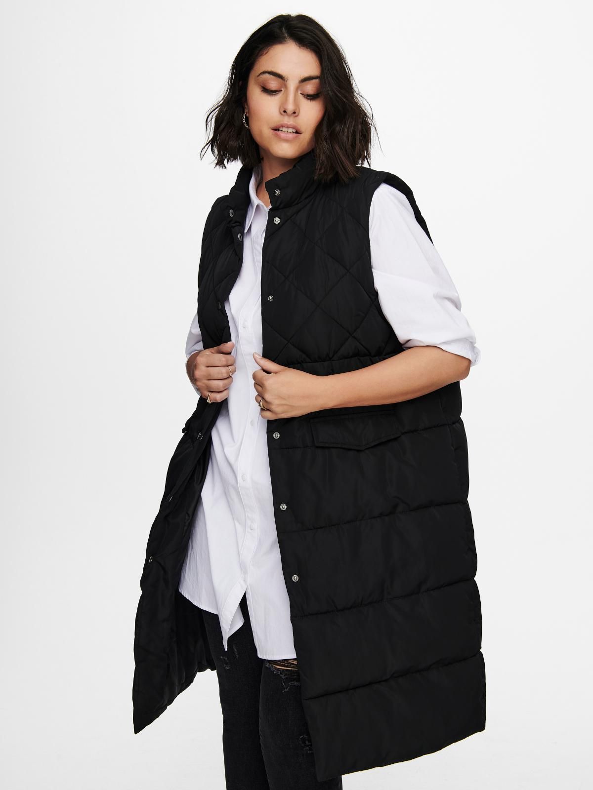 온리 테크니컬 롱 퀼팅 패딩 베스트 15239531_2161 BLACK / BLACK 이미지 6