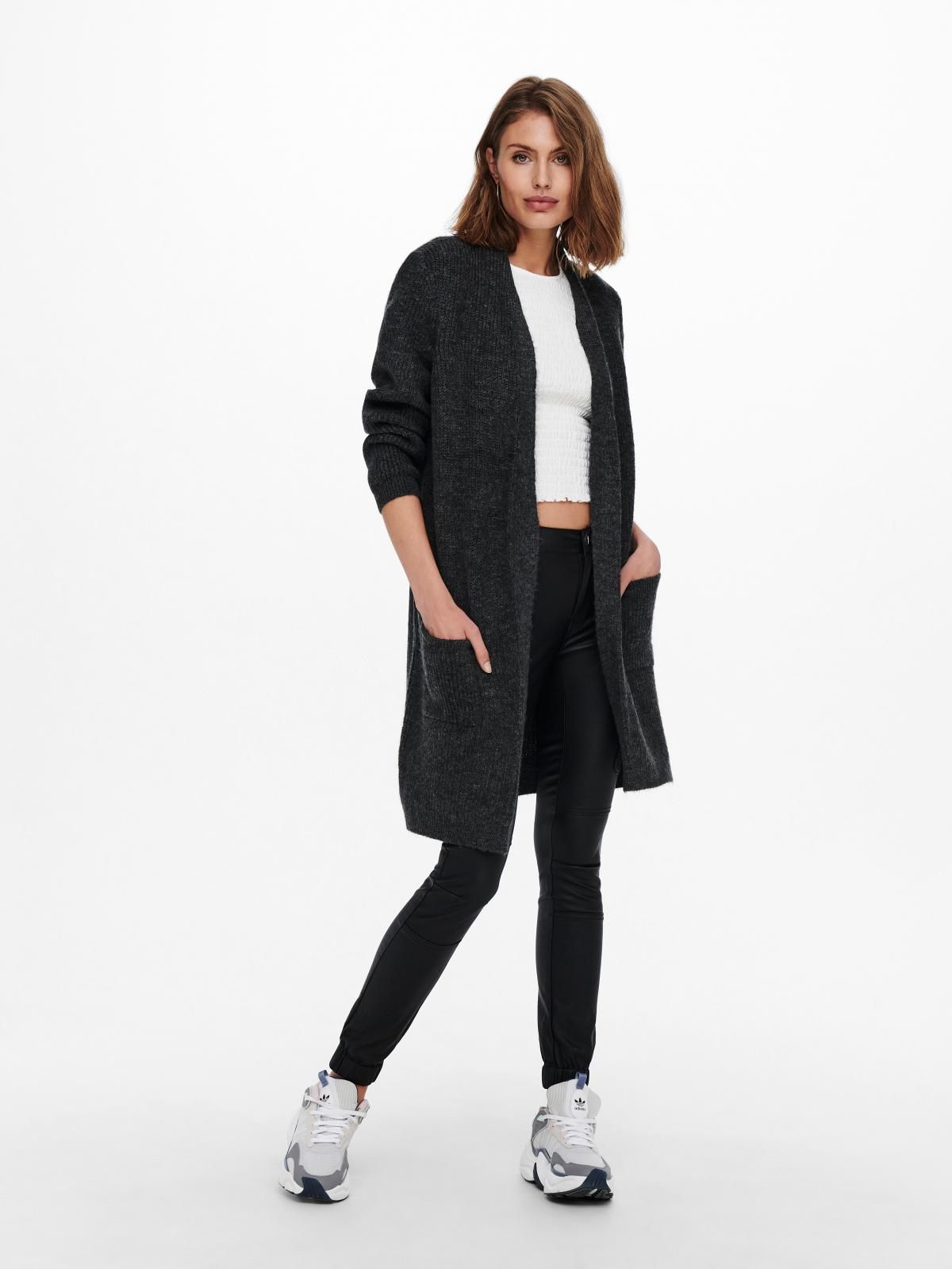 온리 테크니컬 소프트 니트 브이넥 카디건 15179815_2383 GREY / DARK GREY MELANGE - 상세 이미지 5