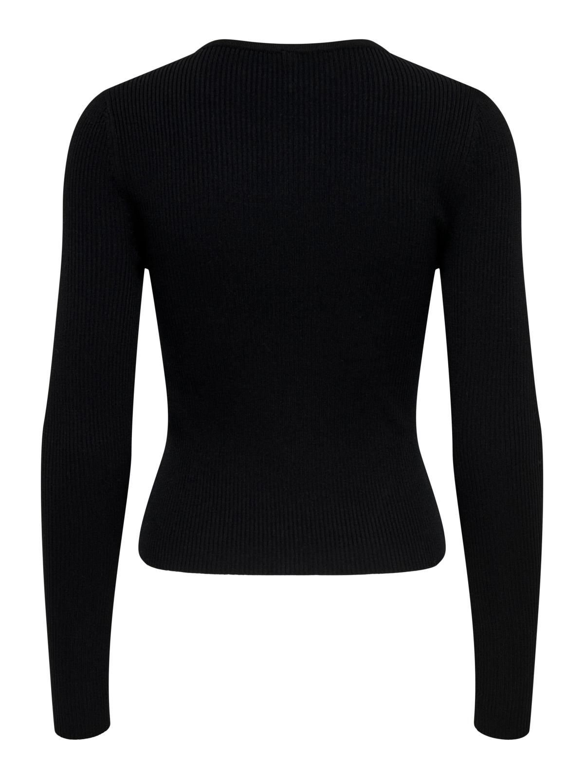 온리 슬림핏 라운드넥 니트 버튼 카디건 15367797_2161_1248360 BLACK / BLACK - 상세 이미지 4