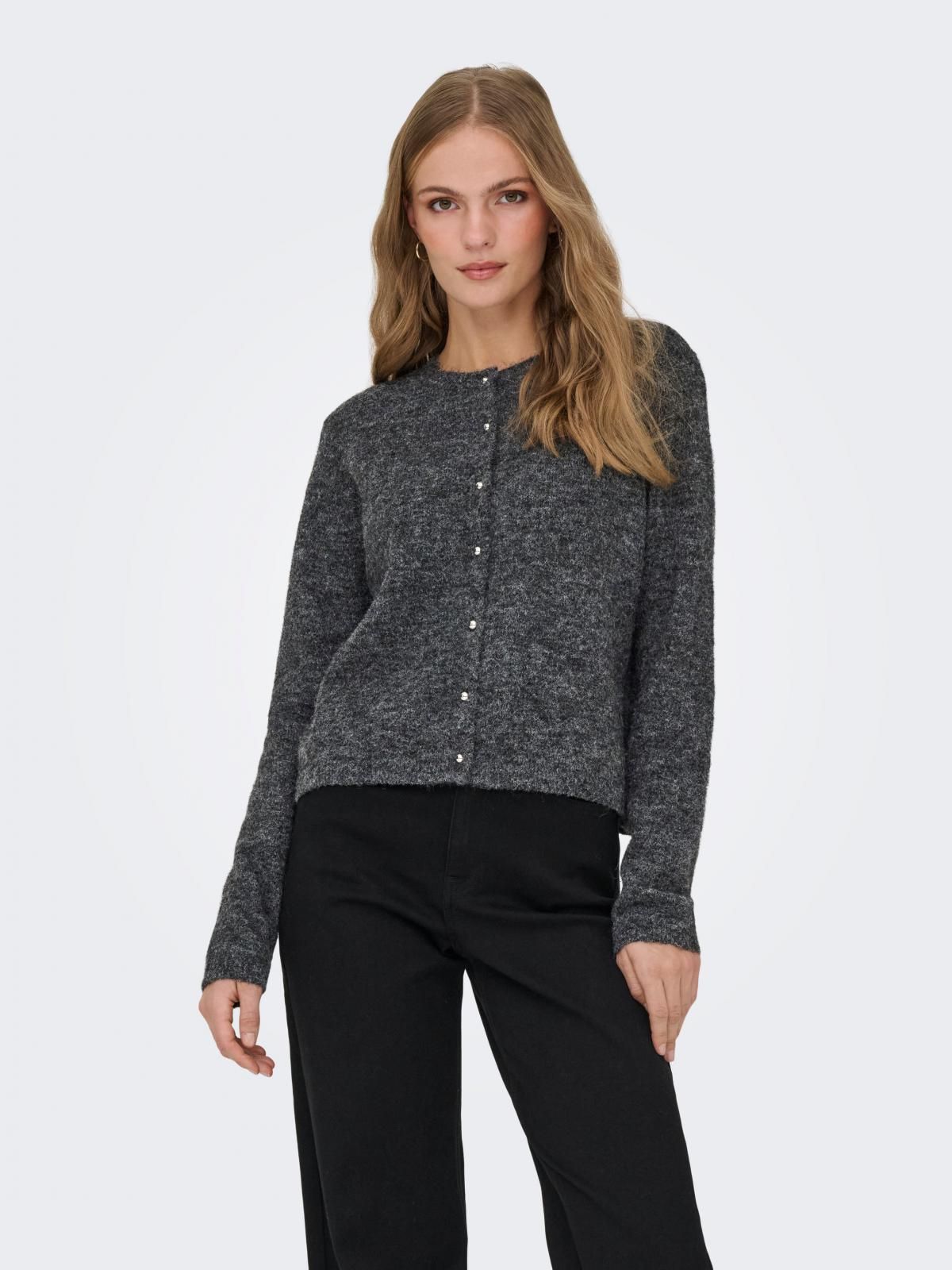 제이디와이 플렉서블 라운드넥 니트 카디건 15359860_2383 GREY / DARK GREY MELANGE - 상세 이미지 2