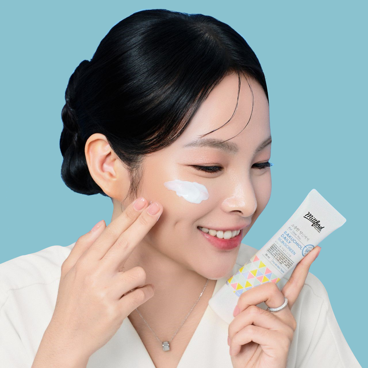 바쿠치올 선크림 SPF50+ PA++++ 눈시림없는 수분선크림 저자극 50ml 밀포드 - 상세 이미지 4