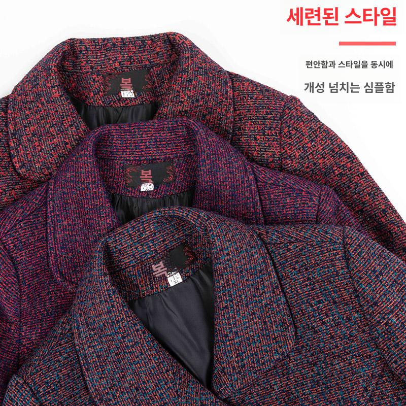봄 가을 중장년 엄마 코트 60대 70대 할머니 아우터 외출복 - 상세 이미지 3
