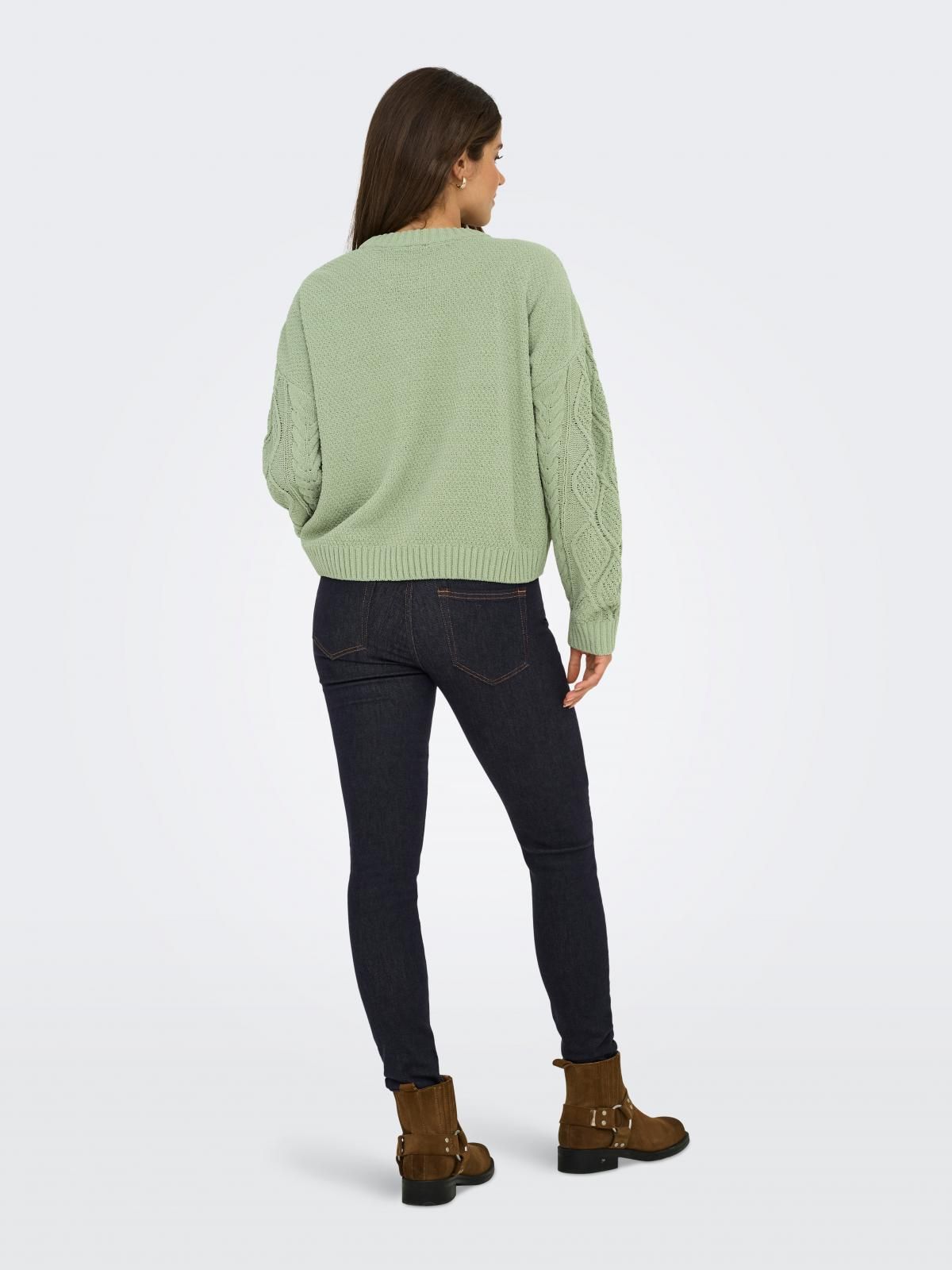 온리 케이블 니트 라운드넥 민트 레귤러핏 15351234_1661 GREY / DESERT SAGE - 상세 이미지 2