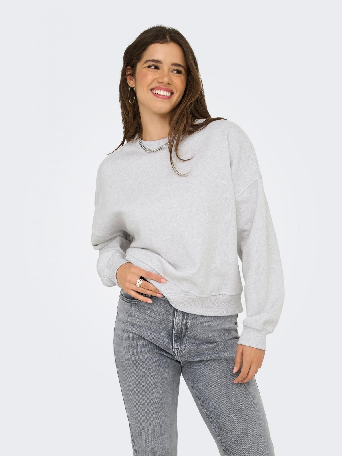 온리 라이트그레이 베이직 스웨트셔츠 15346570_2381 GREY / LIGHT GREY MELANGE - 상세 이미지 2