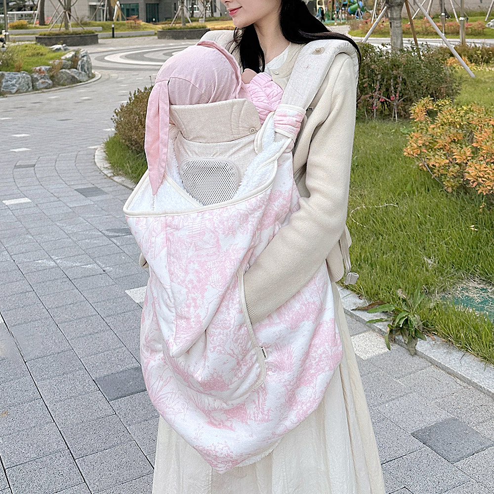 [마롤로뜨] 아기띠 워머 뽀글이 극세사 아기망토 바람막이 담요 겨울 사계절 포함