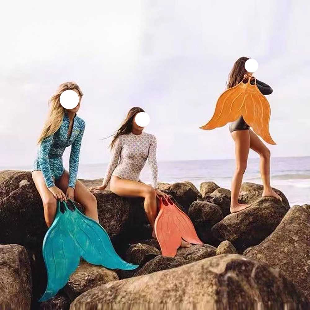 인어핀 머메이드핀 수영장 체험용 프리다이빙 장비 오렌지(S-L) - 상세 이미지 5