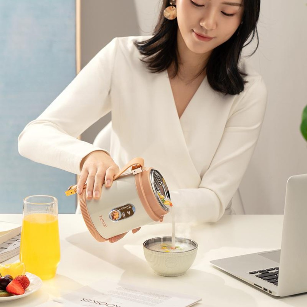 스테인 보온도시락 학생 직장인 휴대용 보온밥통 0.75L 문라이트화이트 - 상품 이미지