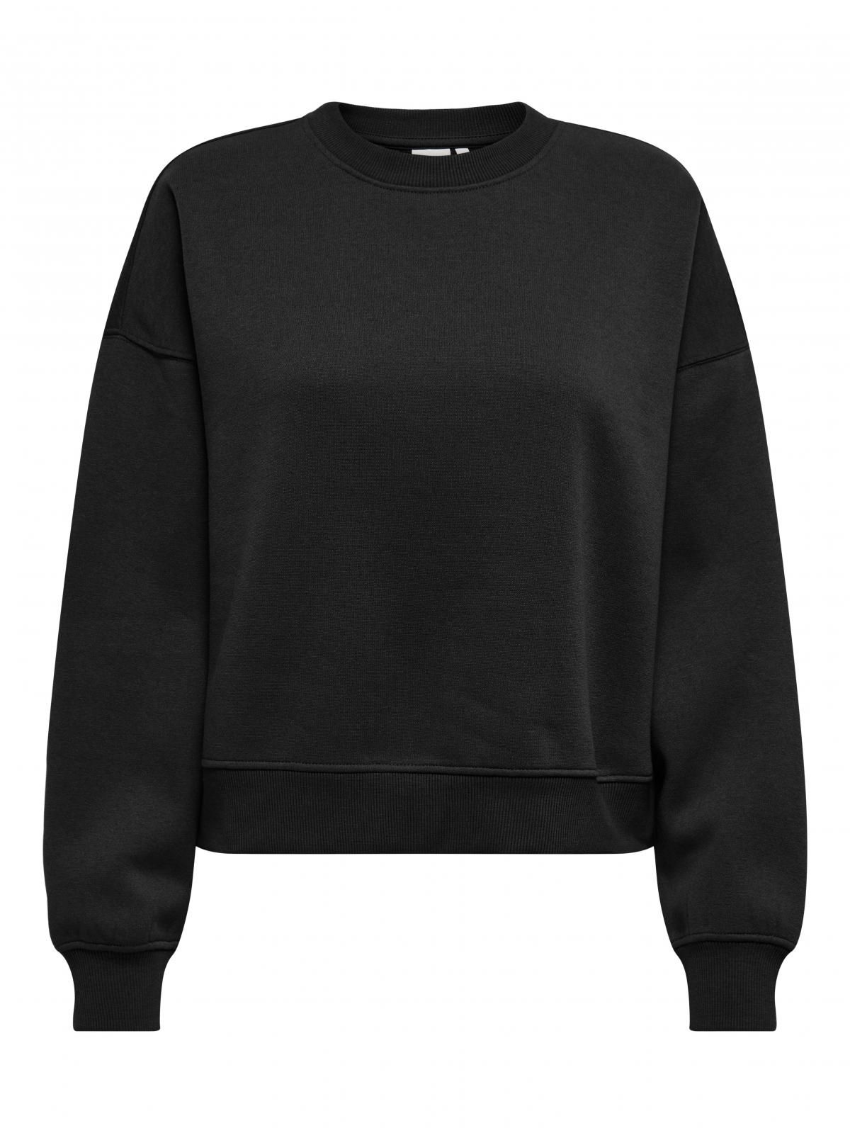 온리 베이직 라운드넥 레귤러핏 맨투맨 15338727_2161 BLACK / BLACK - 상세 이미지 3