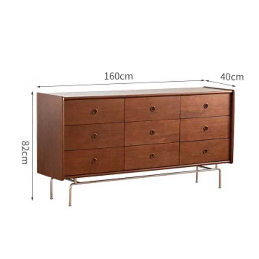 원목 서랍장 콘솔 테이블 거실 인테리어 수납 가구 120cm 6단 + 원목 - 상세 이미지 3