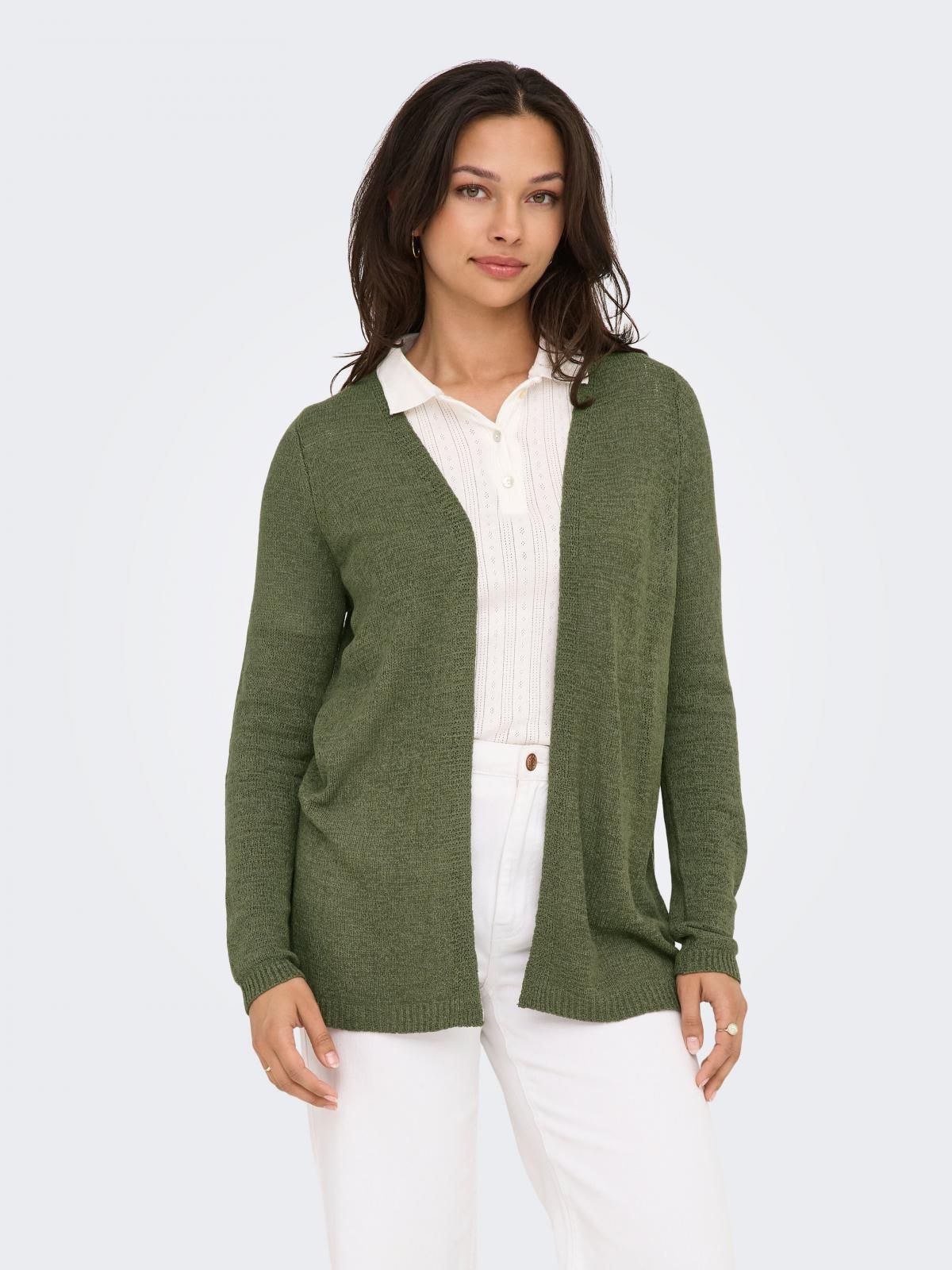 온리 베이직 브이넥 니트 카디건 15351315_4263 GREEN / KALAMATA - 상세 이미지 2