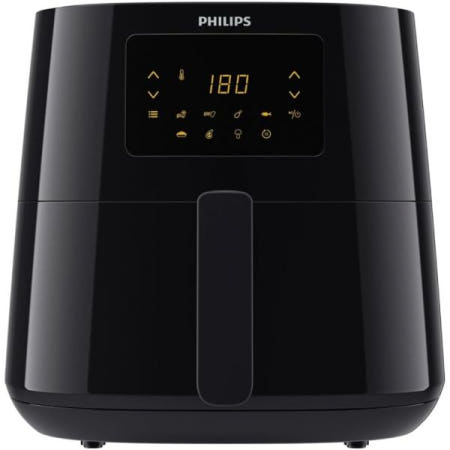 [해외]PHILIPS 필립스 에센셜 에어프라이어 XL 열풍 튀김기, 급속 공기 기술, 6.2L, 2000와트, 5인분, 터치스크린 포함, NutrIU 앱, 블랙(HD9270-90)