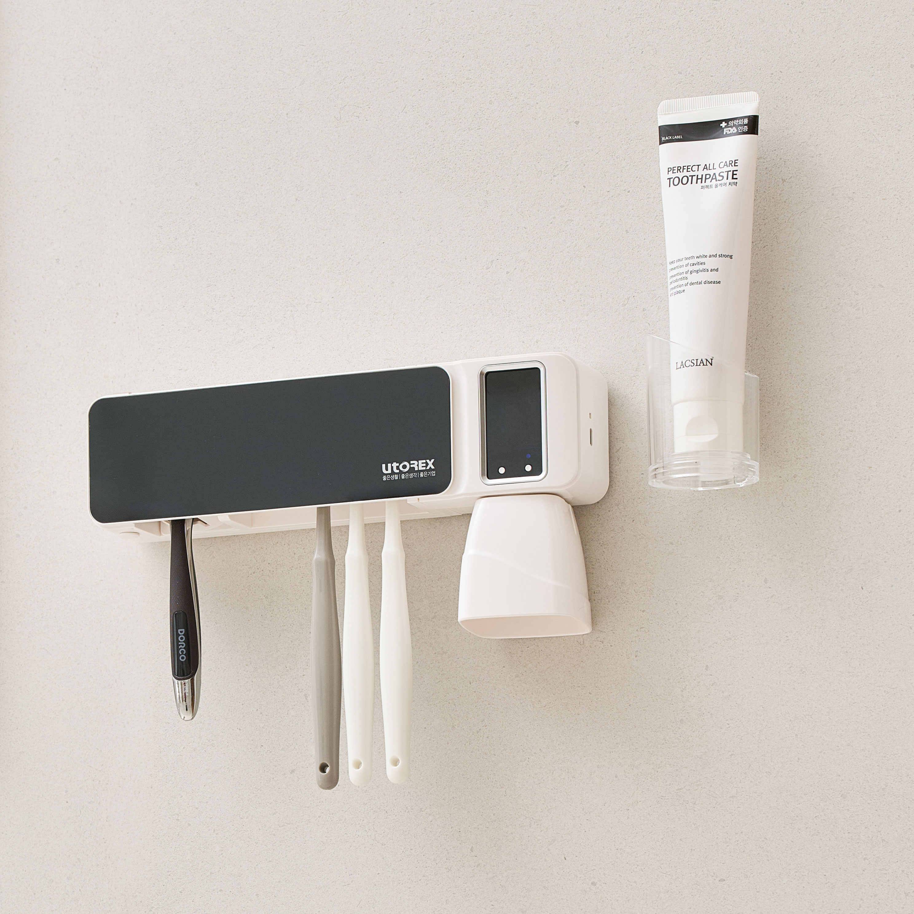 유토렉스 클리온 무선 칫솔살균기 UV-C 살균 히팅건조 살균기 화이트 2개 이미지 8