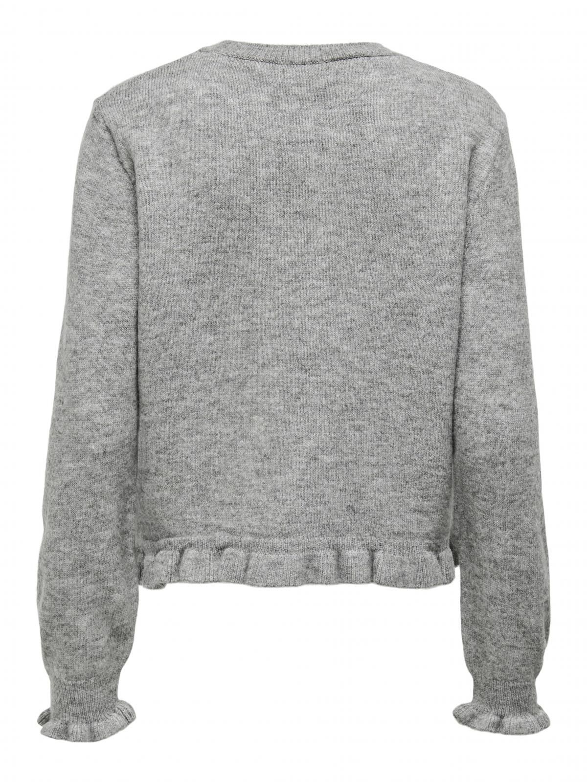 제이디와이 프릴 라운드넥 니트 카디건 15363485_2381 GREY / LIGHT GREY MELANGE - 상세 이미지 5