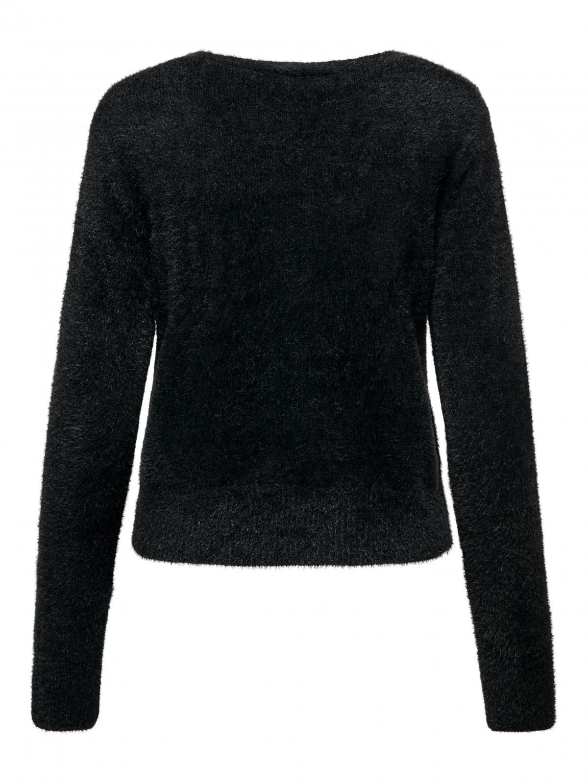 온리 브이넥 소프트 니트 여성 브이넥 15259562_2161 BLACK / BLACK - 상세 이미지 4