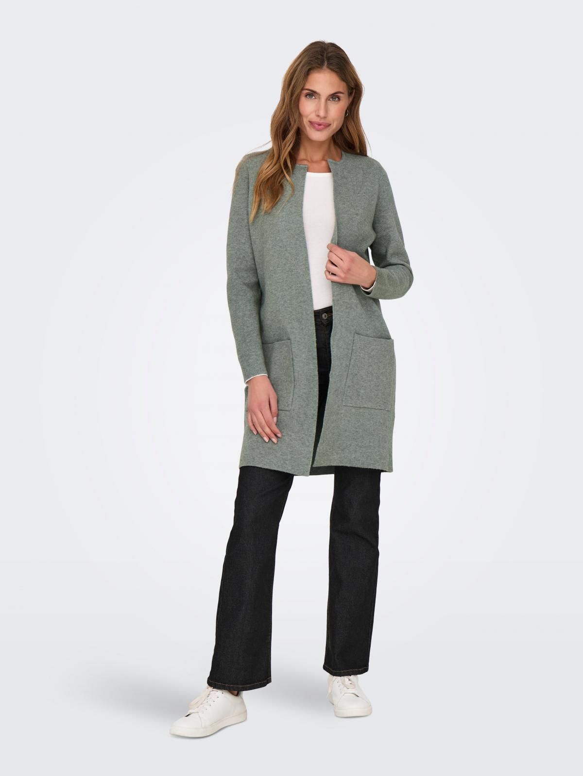 온리 미니멀 라운드넥 롱 니트 카디건 15219690_2040_860955 GREEN / AGAVE GREEN - 상세 이미지 5