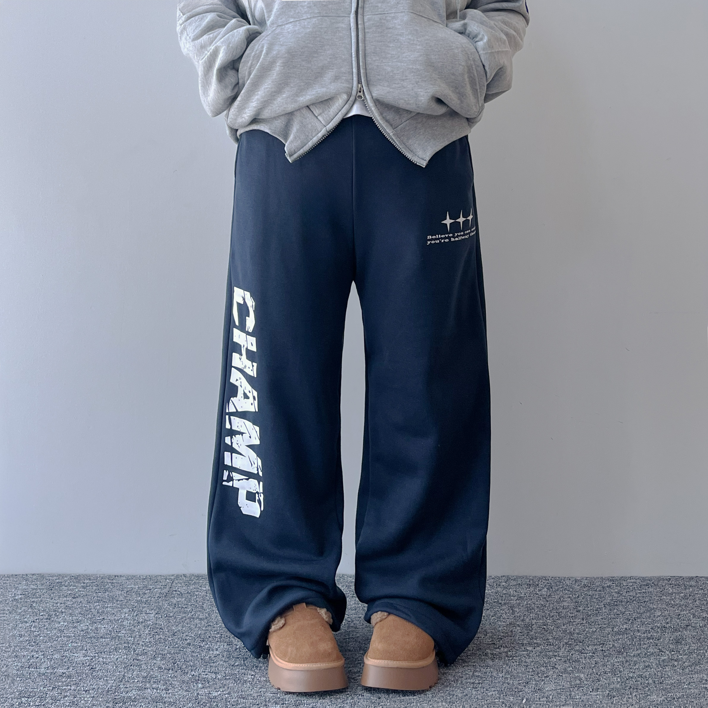 1+1 키작녀기모바지 여성조거 기모와이드팬츠 - 상세 이미지 2