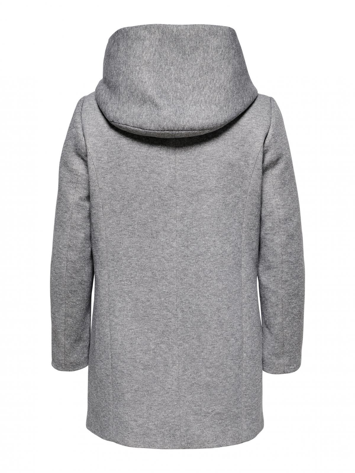 온리 빅사이즈 테크니컬 후드 롱 코트 15191768_2381 GREY / LIGHT GREY MELANGE - 상세 이미지 4