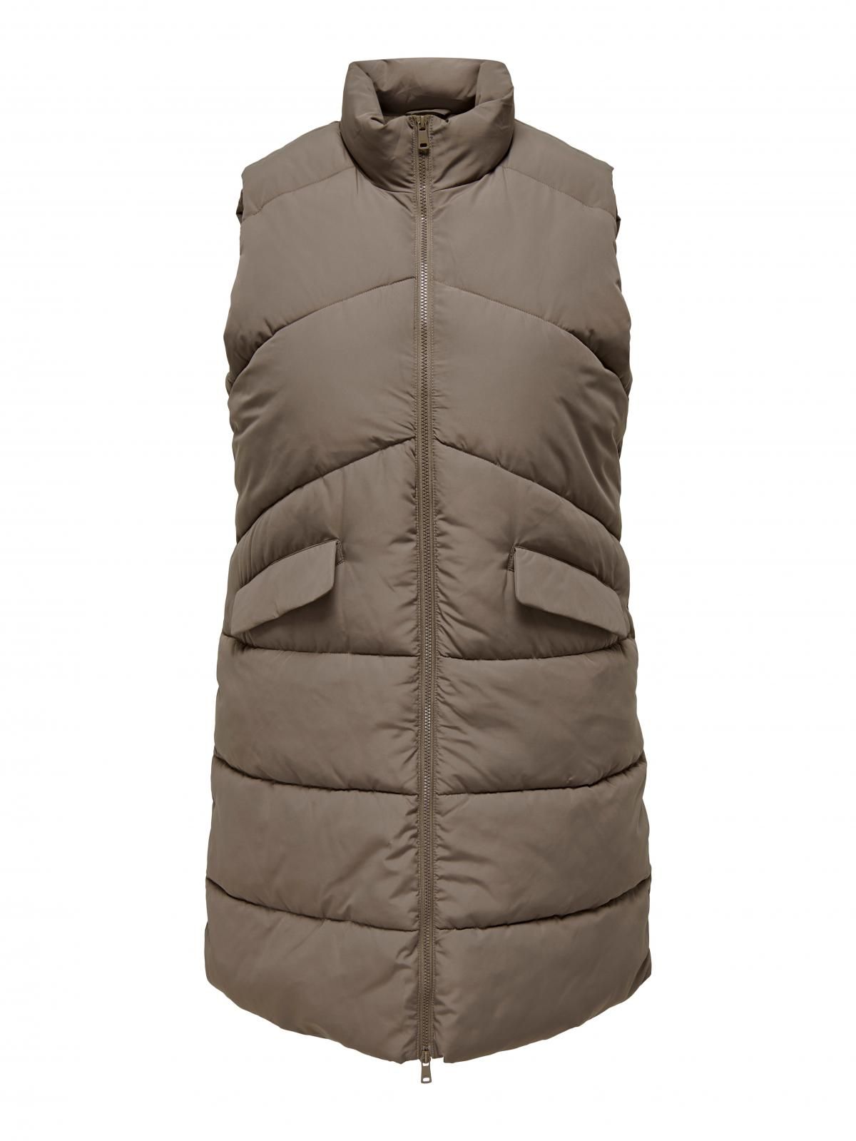 온리 롱 패딩 베스트 프리미엄 심플 15323268_120 GREY / WALNUT - 상품 이미지