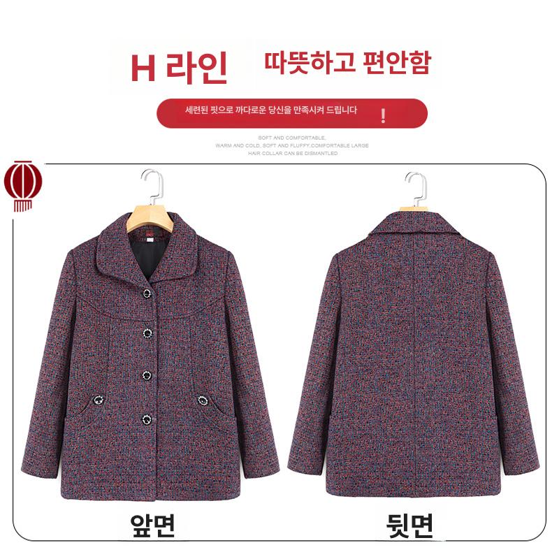 봄 가을 중장년 엄마 코트 60대 70대 할머니 아우터 외출복 - 상세 이미지 4
