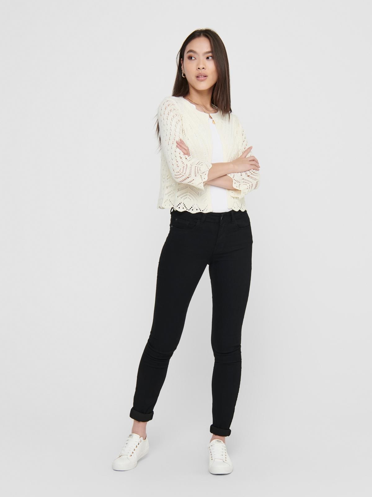 제이디와이 테크니컬 크롭 브이넥 스캘럽 니트 카디건 15184486_290 WHITE / EGGNOG - 상세 이미지 5