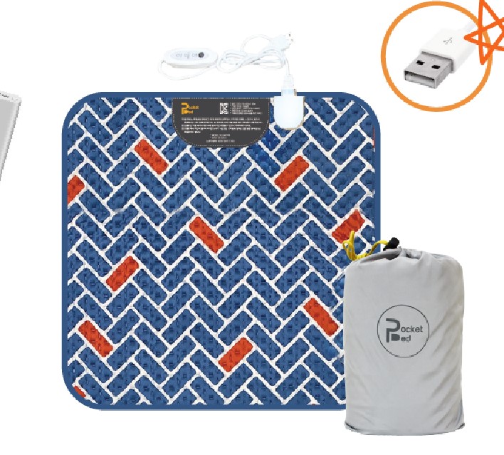 휴대용 전기요 캠핑 전기 장판 차박용 온열 발열 매트 여행용 차박 담요 무릎 USB 방석 이미지 2