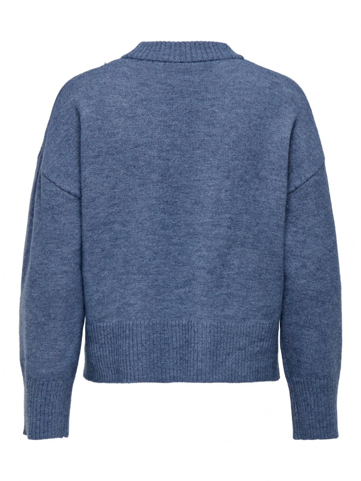 온리 테크니컬 소프트 라운드넥 니트 15353196_2081_1201957 BLUE / VINTAGE INDIGO - 상세 이미지 4
