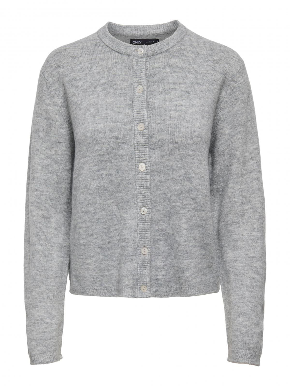 온리 라운드넥 베이직 소프트 카디건 15368980_2382 GREY / MEDIUM GREY MELANGE - 상세 이미지 4
