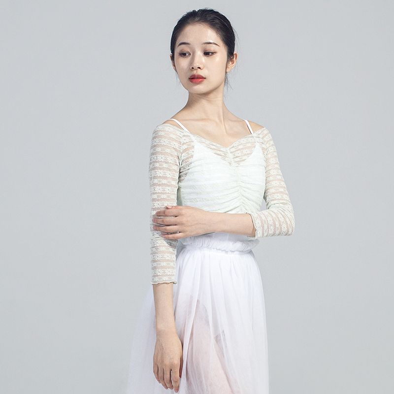 성인 여름 발레 댄스 상의 블랙 연습용 무용복 - 상세 이미지 4