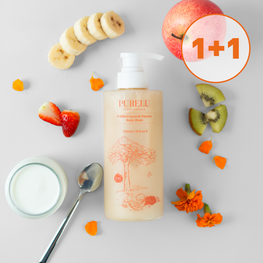 퓨어루 락토 비타민 키즈 바디워시 유기농 단백질 유아 어린이 약산성클렌저 500ml, 2개 - 상품 이미지