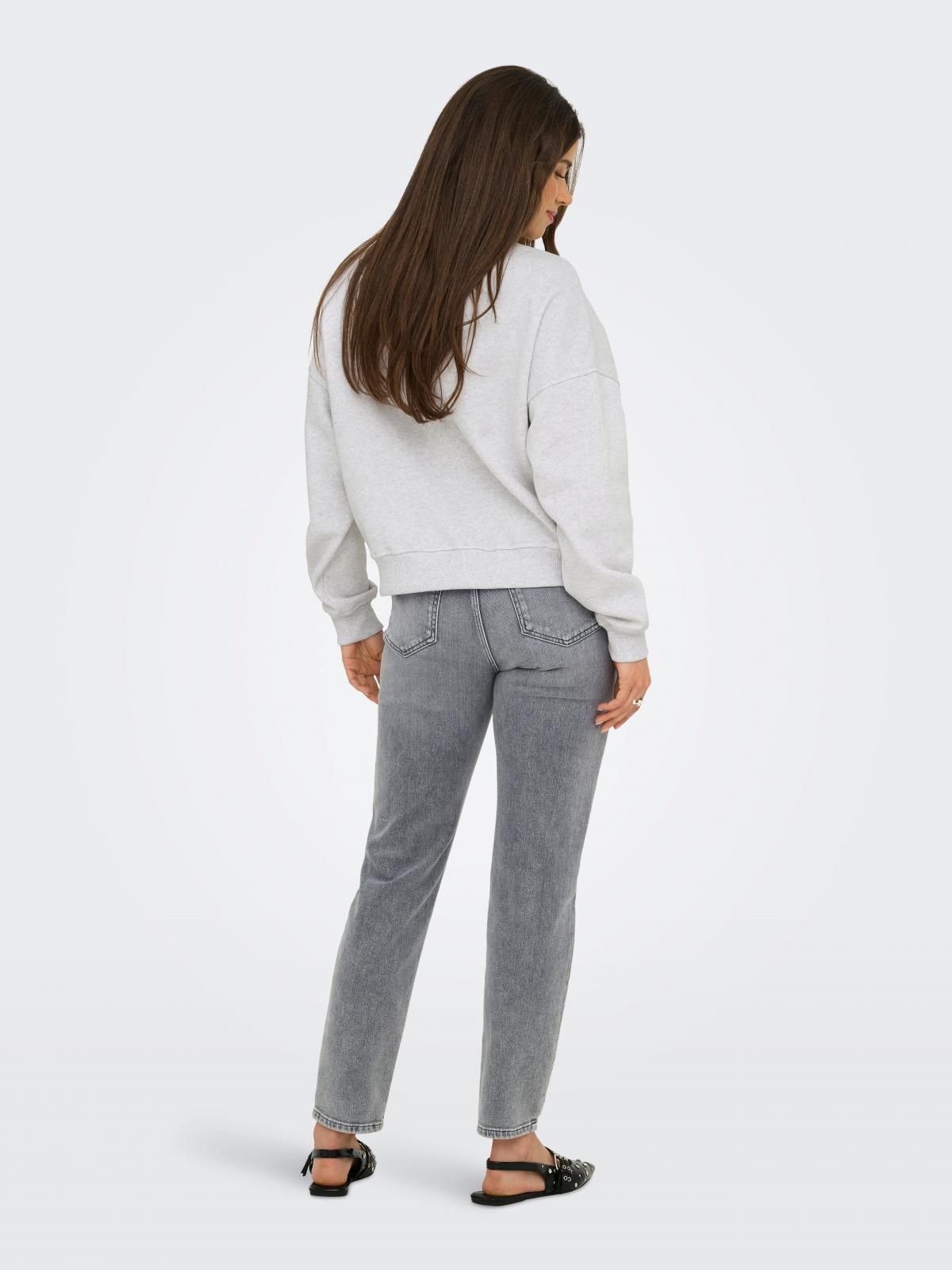 온리 라이트그레이 베이직 스웨트셔츠 15346570_2381 GREY / LIGHT GREY MELANGE - 상세 이미지 3
