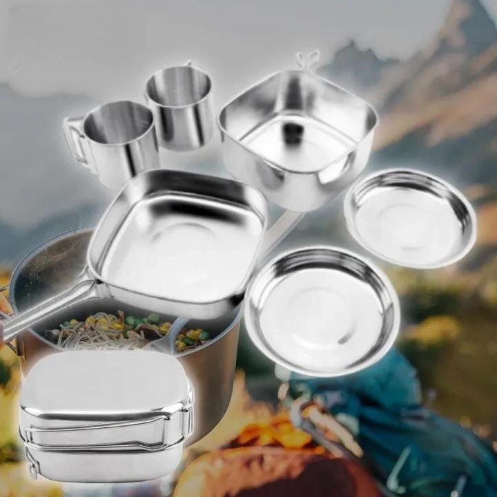백패킹 냄비세트 캠핑사각냄비 스텐그릇 식기
