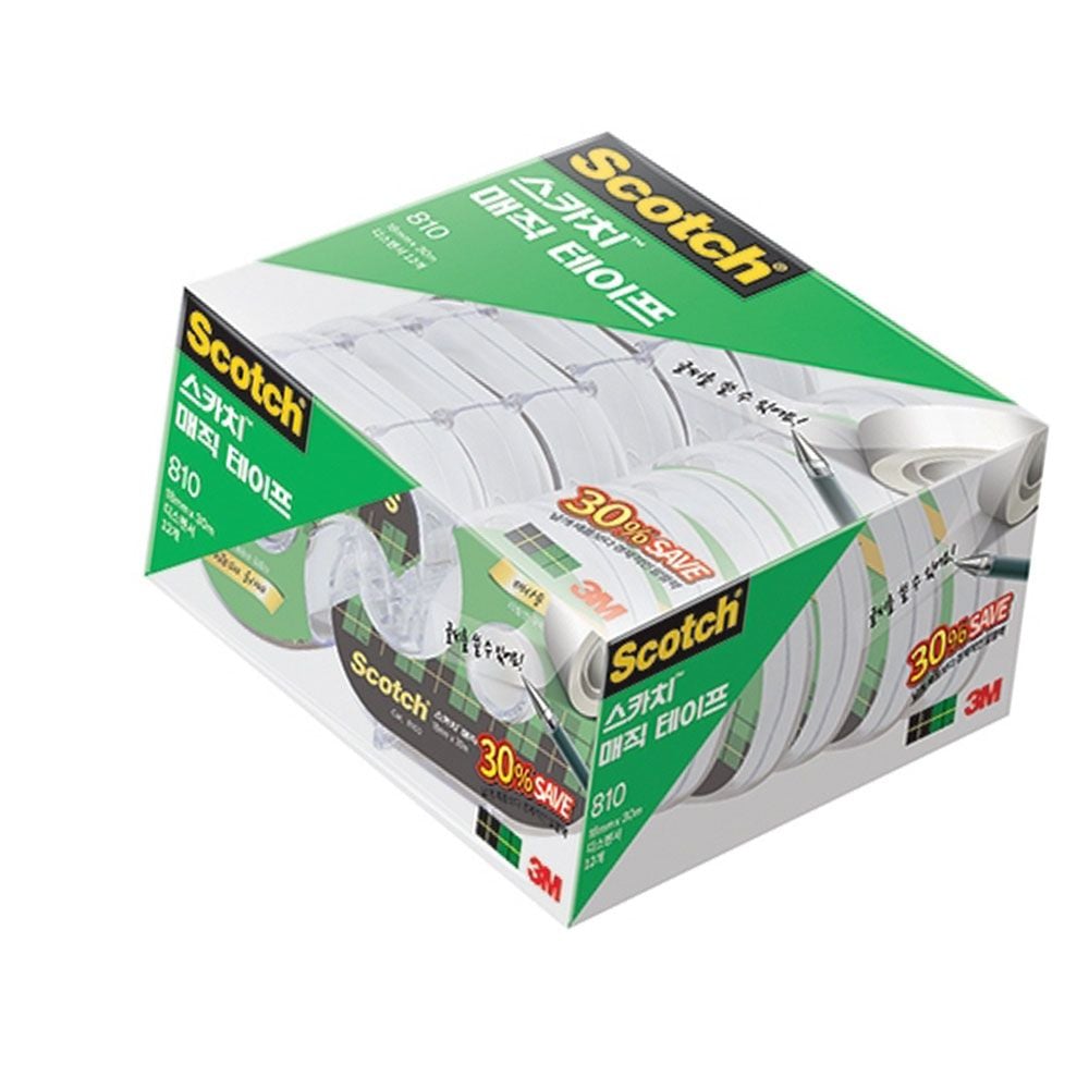3M 스카치 매직테이프 18x30M 세이빙 팩 30% 1P 접착 - 메인 이미지