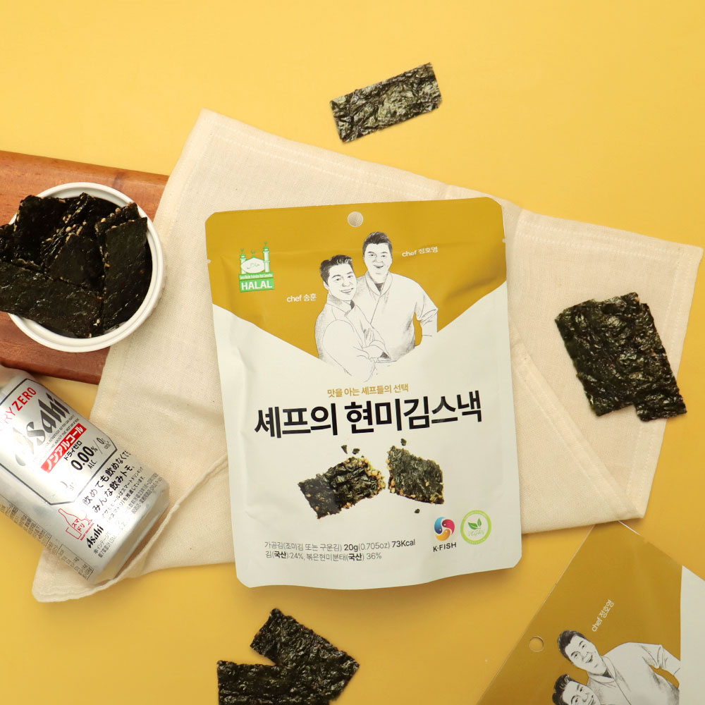1+1 제주 우도땅콩 김스낵 셰프의 현미김스낵 제주도기념품 술안주 저칼로리 간식 이미지 7