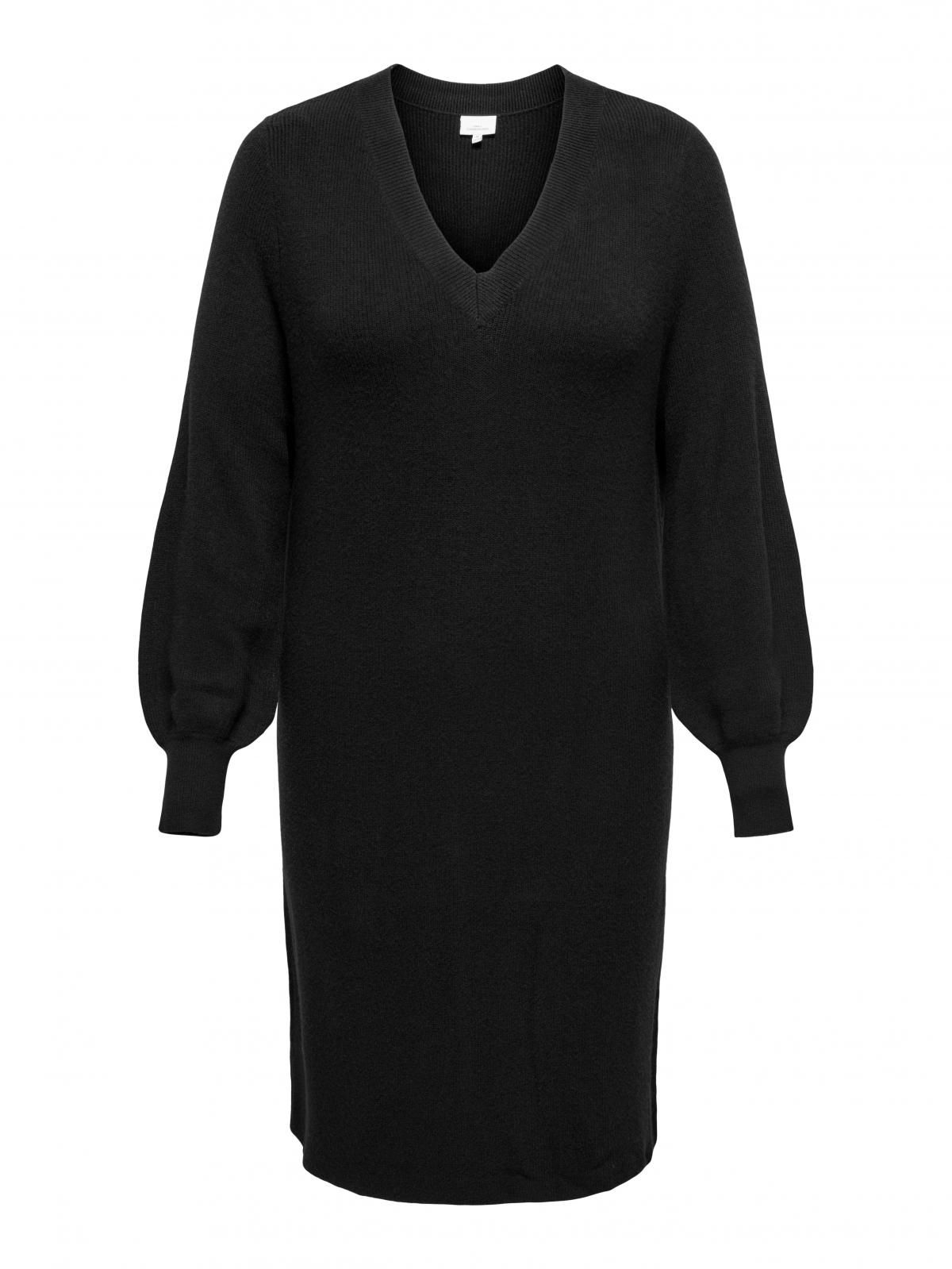 온리 커브핏 브이넥 미디 원피스 15327167_2161 BLACK / BLACK - 상세 이미지 3