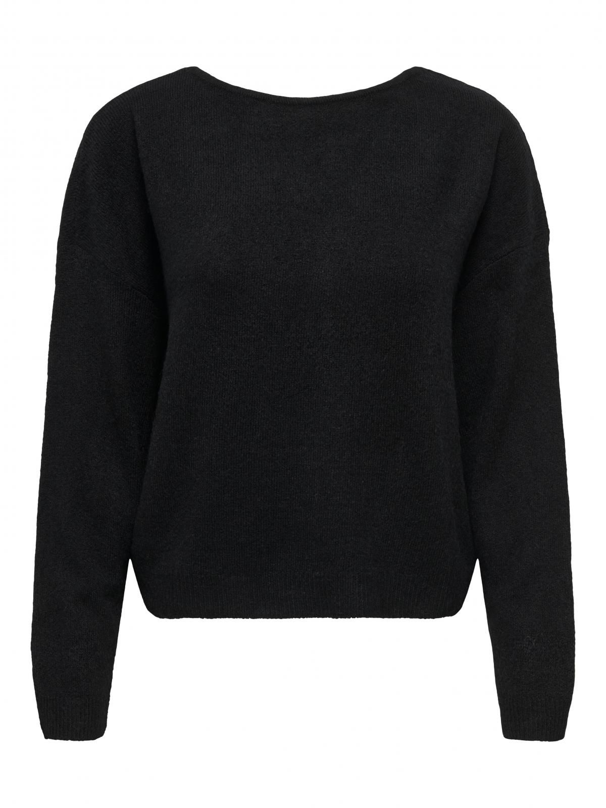온리 레이스 디테일 소프트 라운드넥 니트 15350599_2161_1218422 BLACK / BLACK - 상세 이미지 3