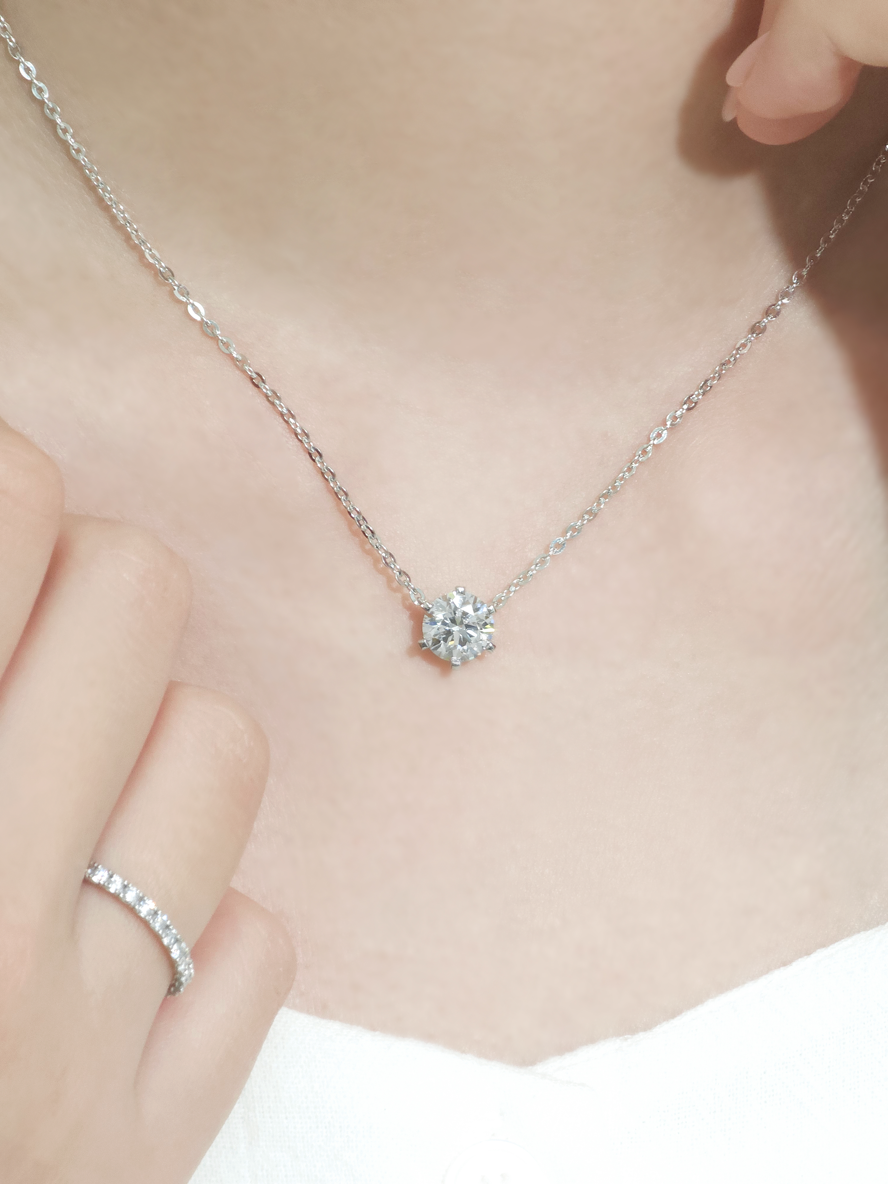 2캐럿 랩다이아 목걸이 일체형 6프롱 IGI 랩다이아몬드 D컬러 14k 18k 이미지 6