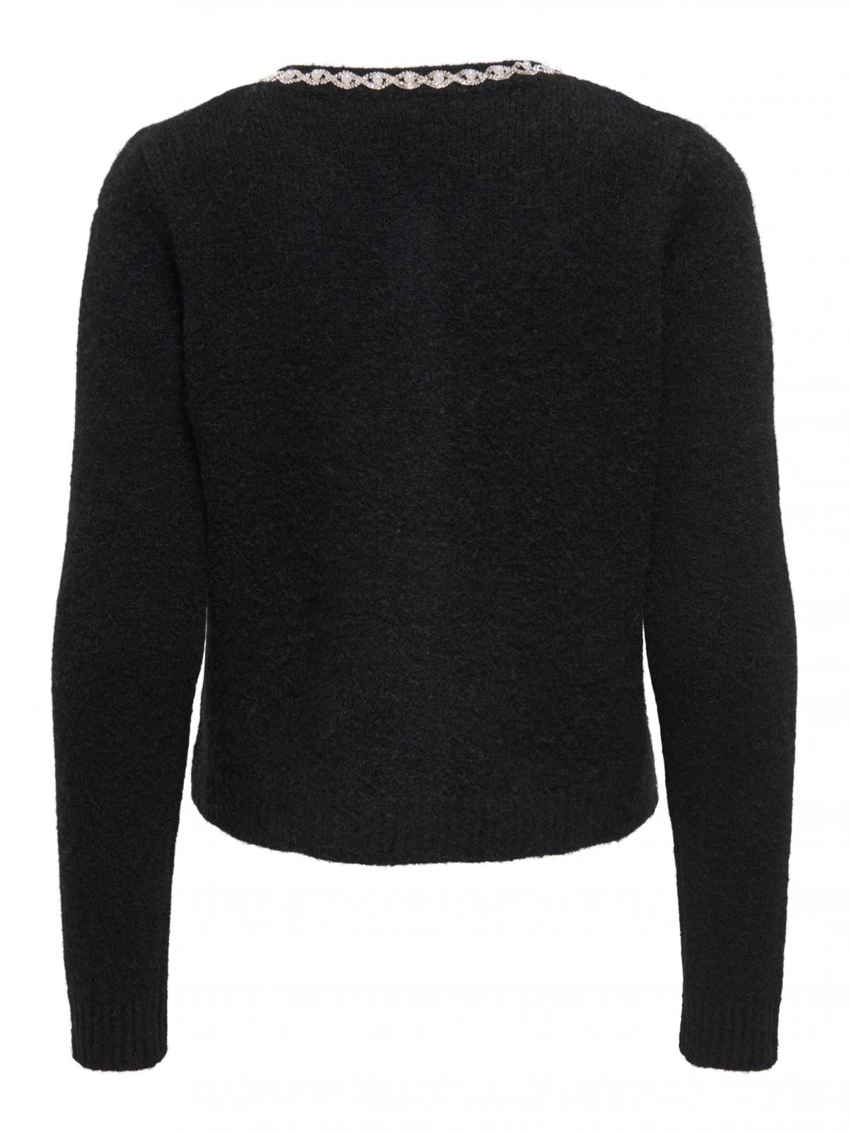 온리 베이직 라운드넥 니트 카디건 15360880_2161_1229656 BLACK / BLACK - 상세 이미지 4