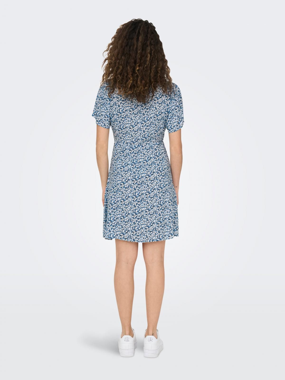 온리 플라워 패턴 브이넥 미니 원피스 15237382_1348_979282 BLUE / PROVINCIAL BLUE - 상세 이미지 2