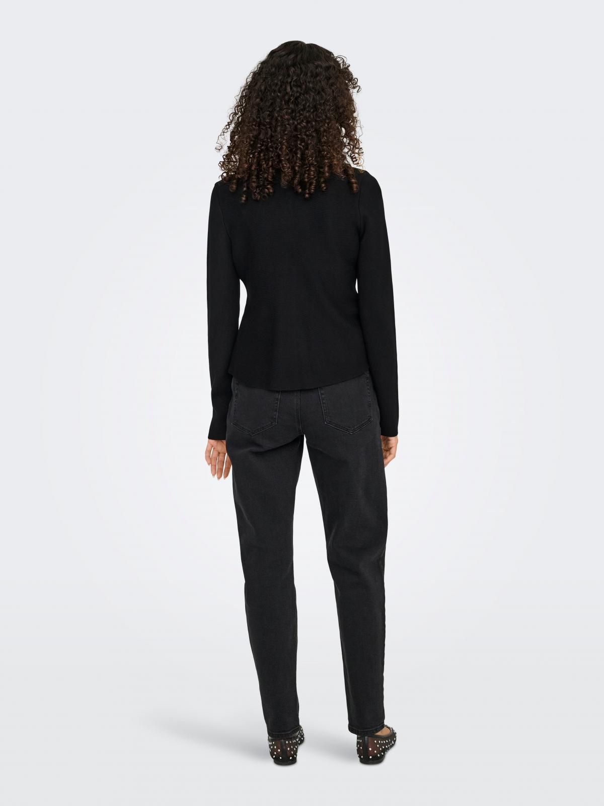 온리 테크니컬 라운드넥 버튼 카디건 블랙 15364267_2161_1237856 BLACK / BLACK - 상세 이미지 2