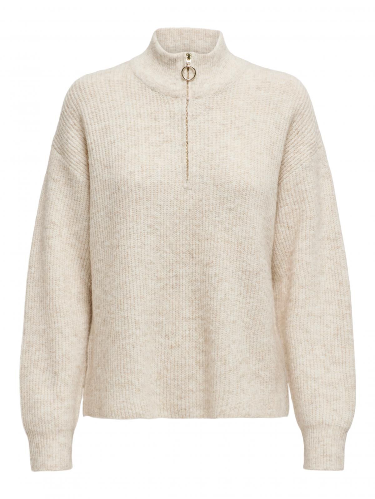 온리 하프집업 하이넥 니트 스웨터 오트밀 15317865_115_1095734 BEIGE / PUMICE STONE - 상품 이미지