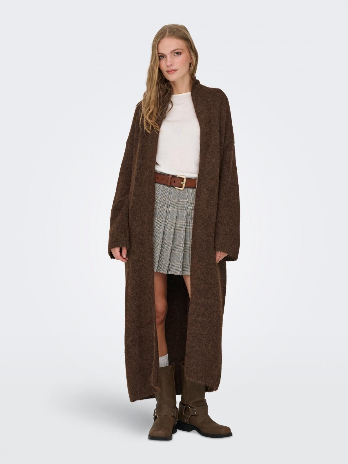 온리 롱 브라운 니트 브이넥 가디건 15350973_280 BROWN / SEAL BROWN - 상세 이미지 5