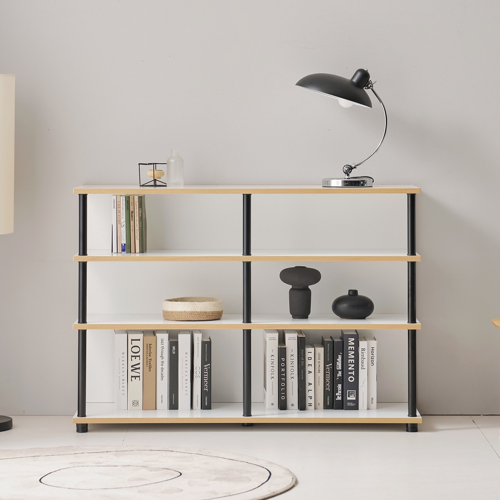 세렌 거실서재화 낮은 모듈책장 공간분리 가로 만화 1200x400x830mm, 4단, 화이트 - 메인 이미지