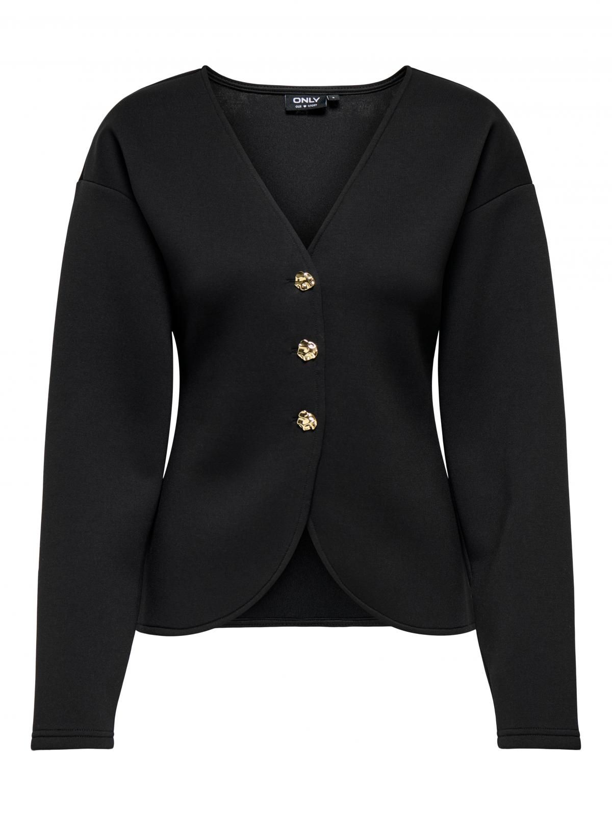 온리 베이직 브이넥 크롭 카디건 버튼 블랙 15364479_2161_1237716 BLACK / BLACK - 상세 이미지 4