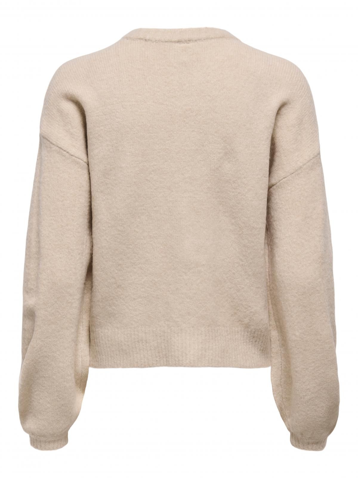 온리 베이직 플랫니트 브이넥 카디건 15242300_115_1231170 BEIGE / PUMICE STONE - 상세 이미지 4