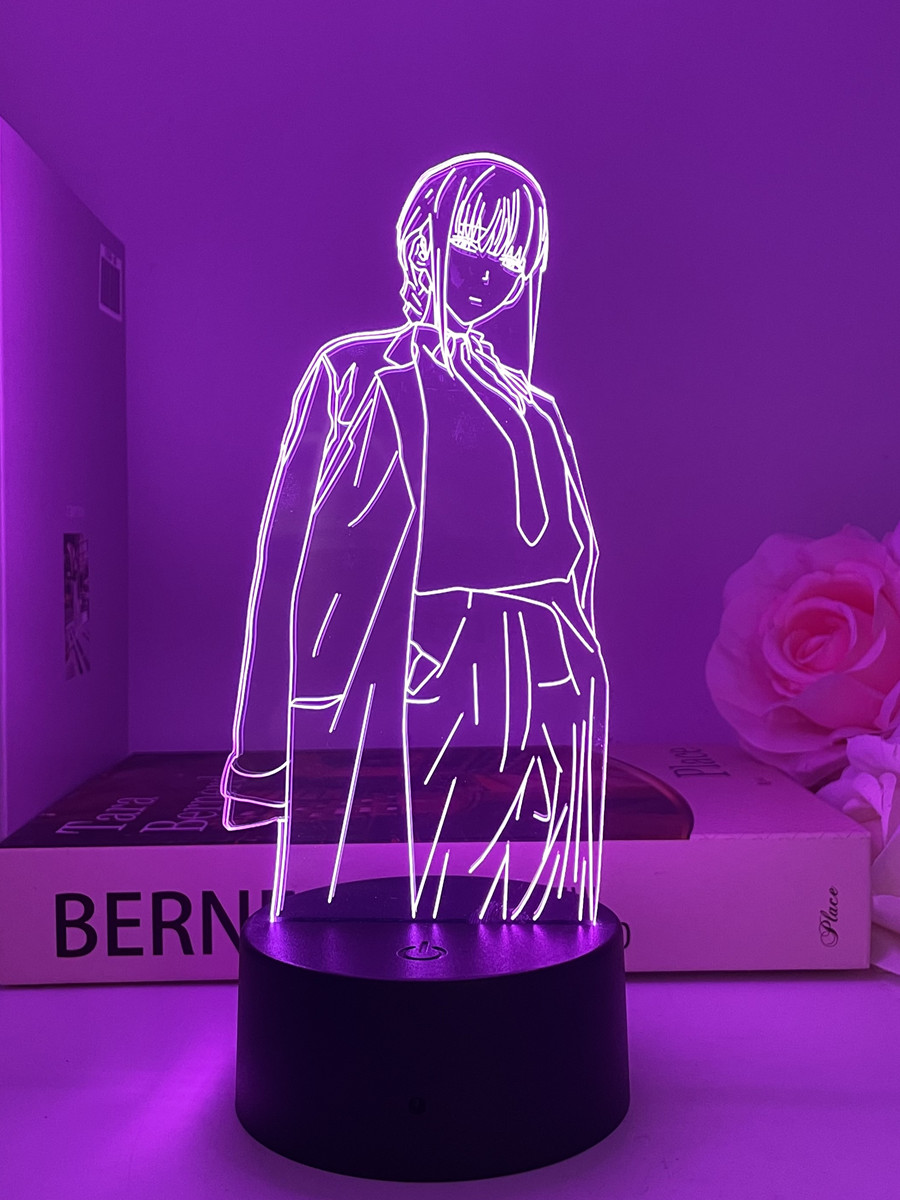 체인소 맨 덴지 포치타 애니메이션 3D 일루전 LED 스탠드 6338 체인소맨 피치타 단색 웜라이트 USB - 상세 이미지 3