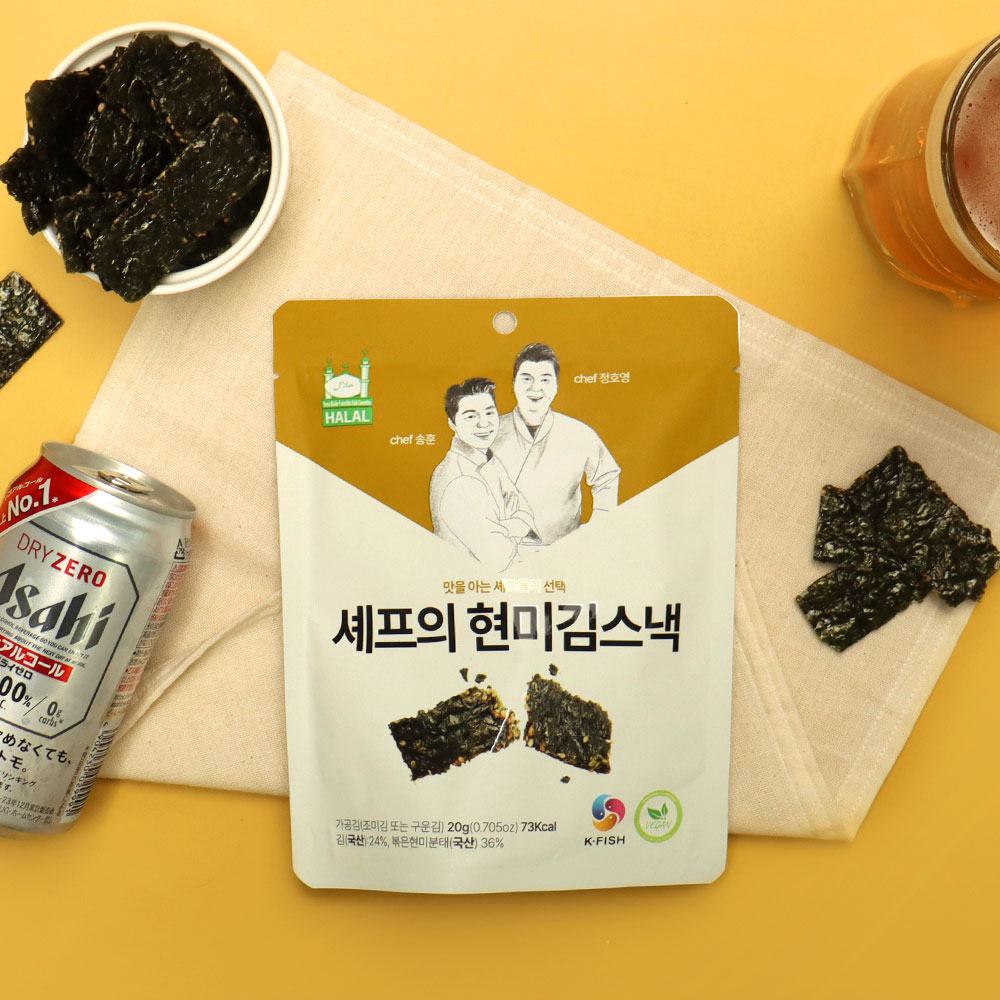 4+4 제주 우도땅콩 김스낵 셰프의 현미김스낵 제주도기념품 술안주 저칼로리 간식 - 상세 이미지 5