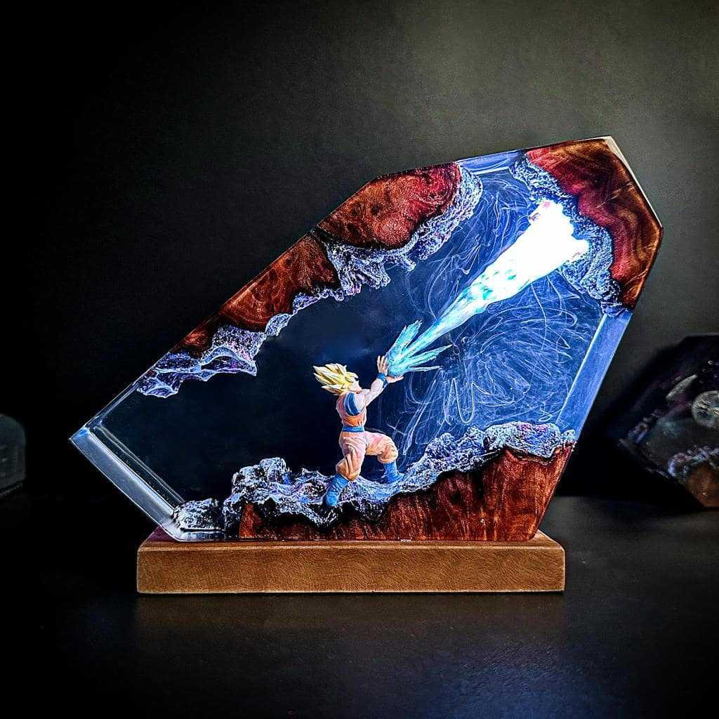 에폭시 램프 손오공 용구슬 수제 조명 선물용 15x10cm - 상품 이미지
