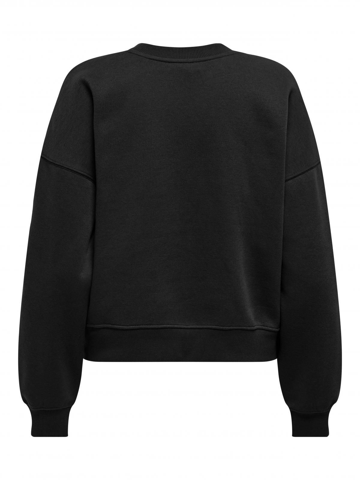 온리 베이직 라운드넥 레귤러핏 맨투맨 15338727_2161 BLACK / BLACK - 상세 이미지 4