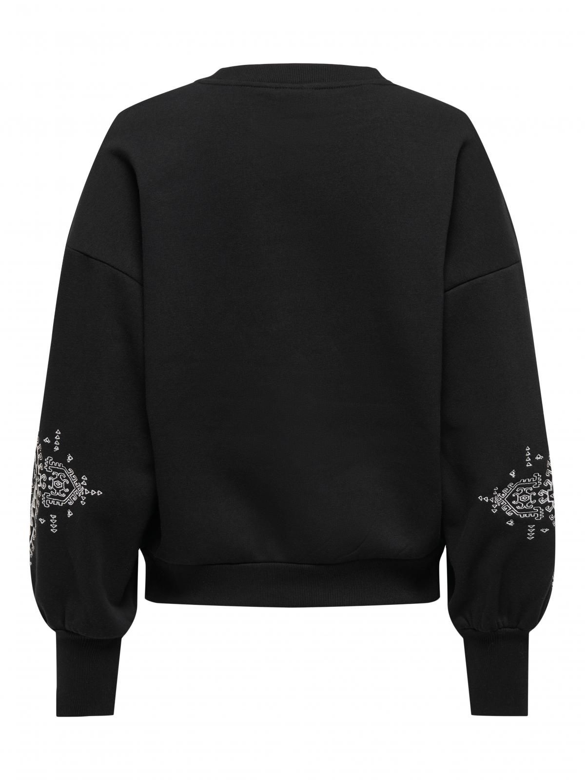 온리 트렌디 레귤러핏 라운드넥 맨투맨 블랙 15363332_2161_1237608 BLACK / BLACK - 상세 이미지 4