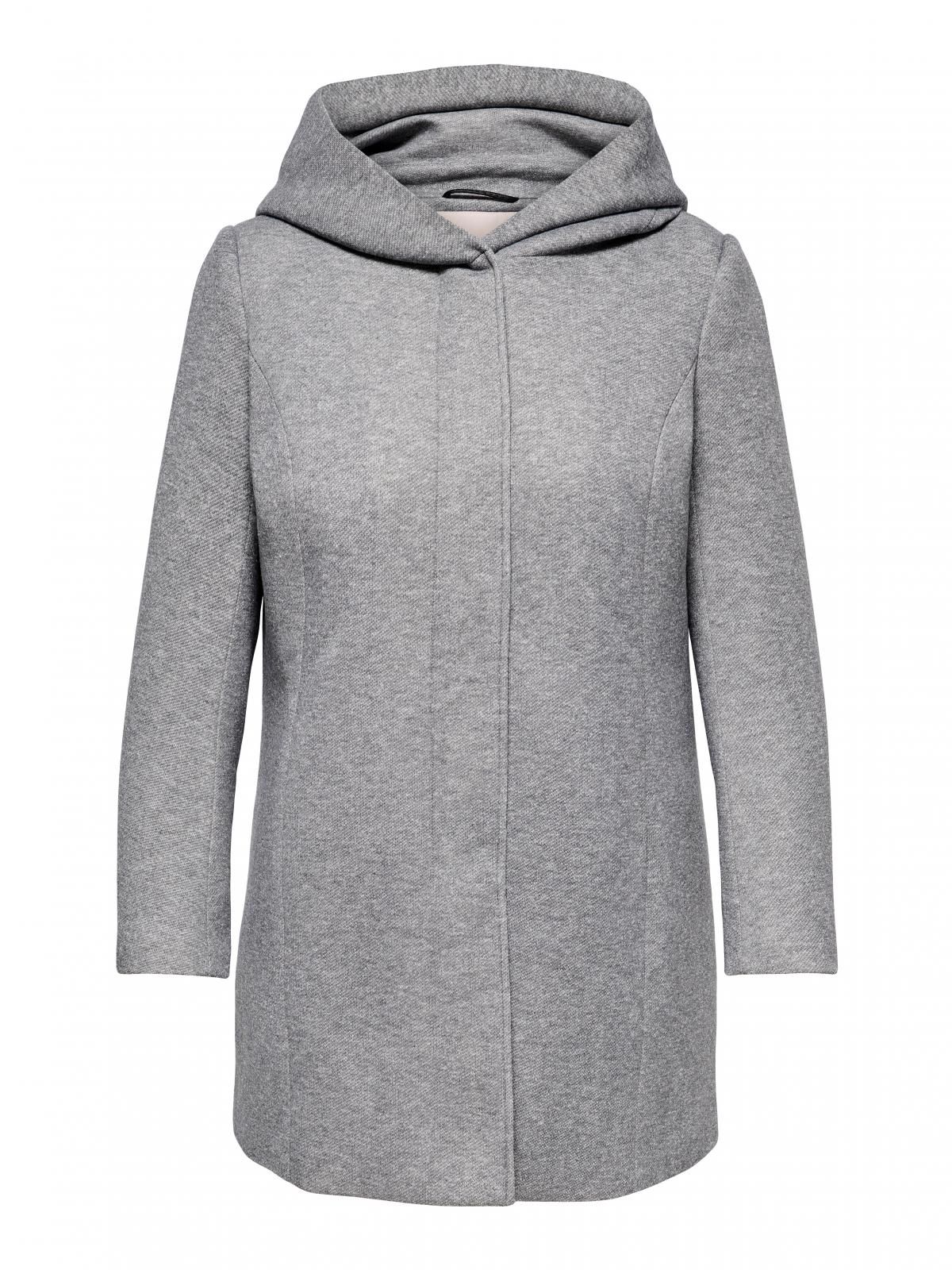 온리 빅사이즈 테크니컬 후드 롱 코트 15191768_2381 GREY / LIGHT GREY MELANGE - 상세 이미지 3